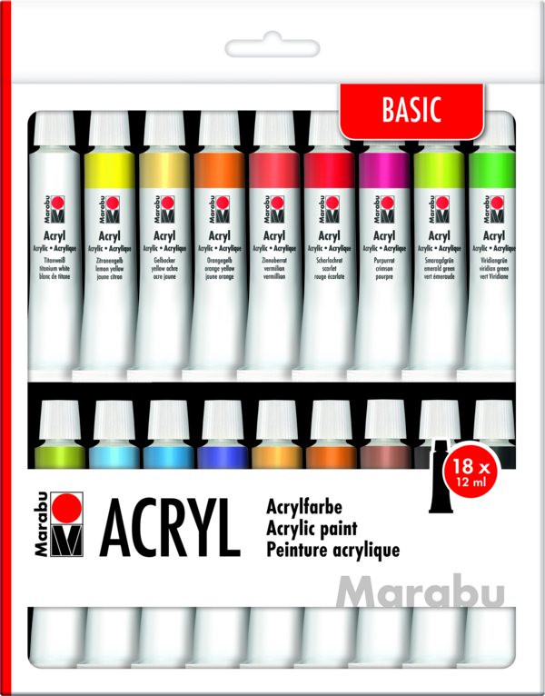 Kit pintura acrílica Basic 40ml 6u. - Abacus Online
