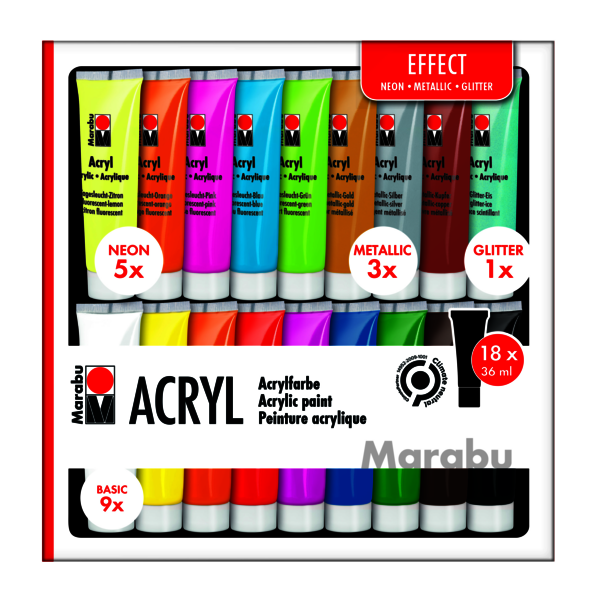 Acrylic Paint Set - Metallic (12pc/36mL)